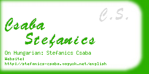 csaba stefanics business card